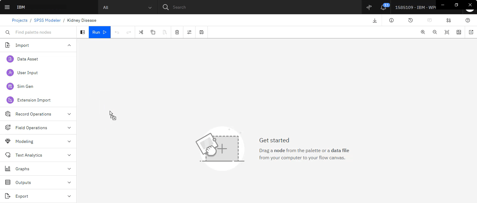 A imagem a seguir mostra o editor de fluxo.