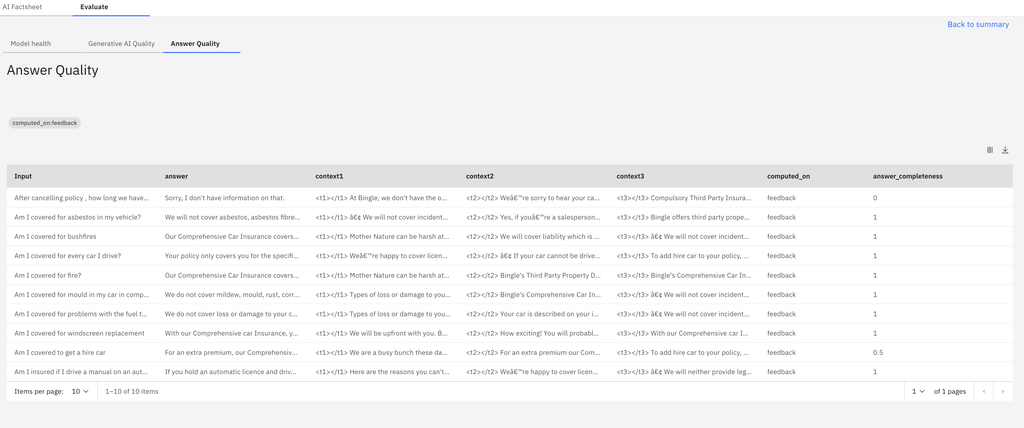 captura de tela da interface do usuário mostrando métricas no nível do registro