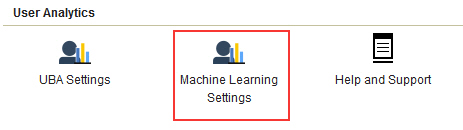 Ícone Configurações de aprendizado de máquina