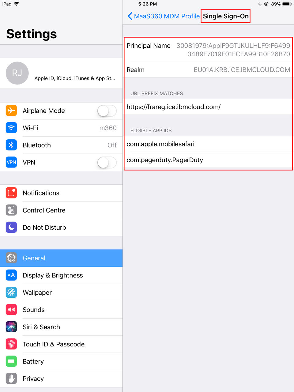 MaaS360 Perfil MDM