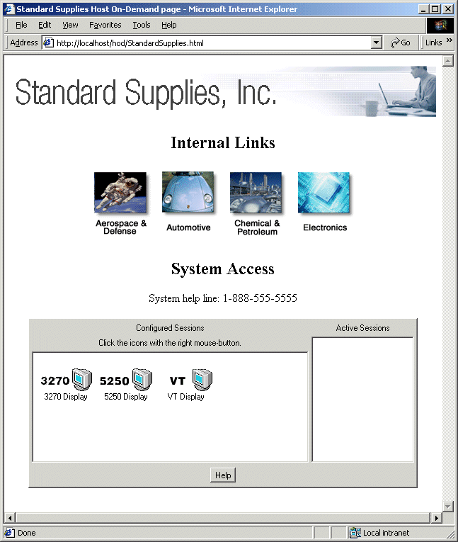 Stran namizja s slikami kot hiperpovezavami