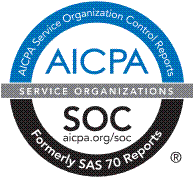 AICPA Service Organization Control Reports certification logo that links to the AICPA Service Organization website.