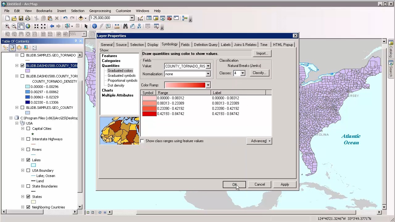 Specifying the visualization of high risk areas