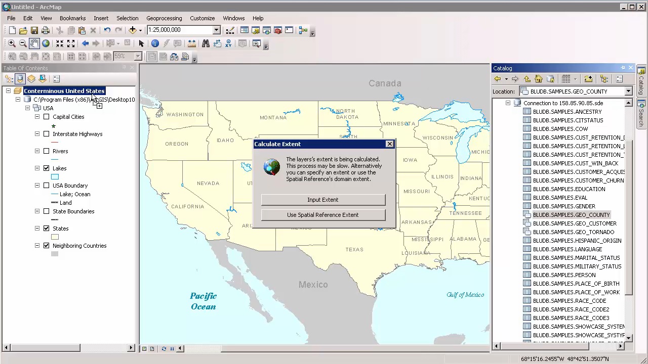 The Calculate Extent window
