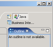 显示两个透视图按钮的工作台窗口右上角