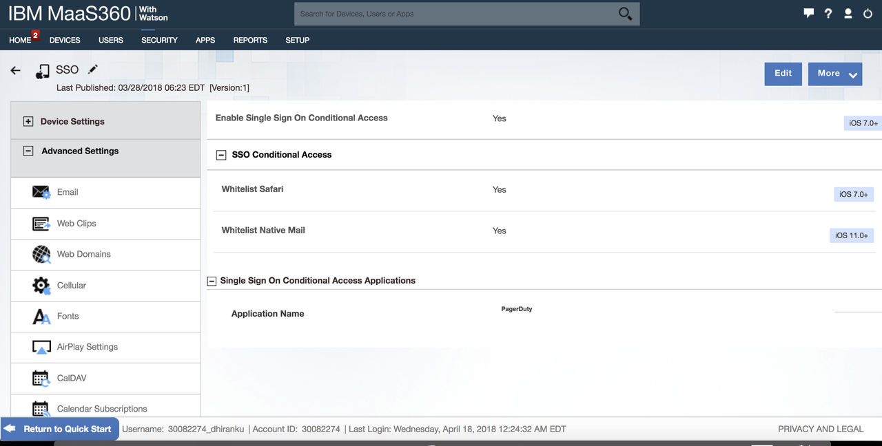 MaaS360 MDM 配置文件