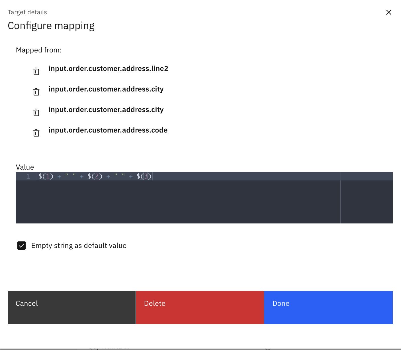 空字符串作为缺省值
