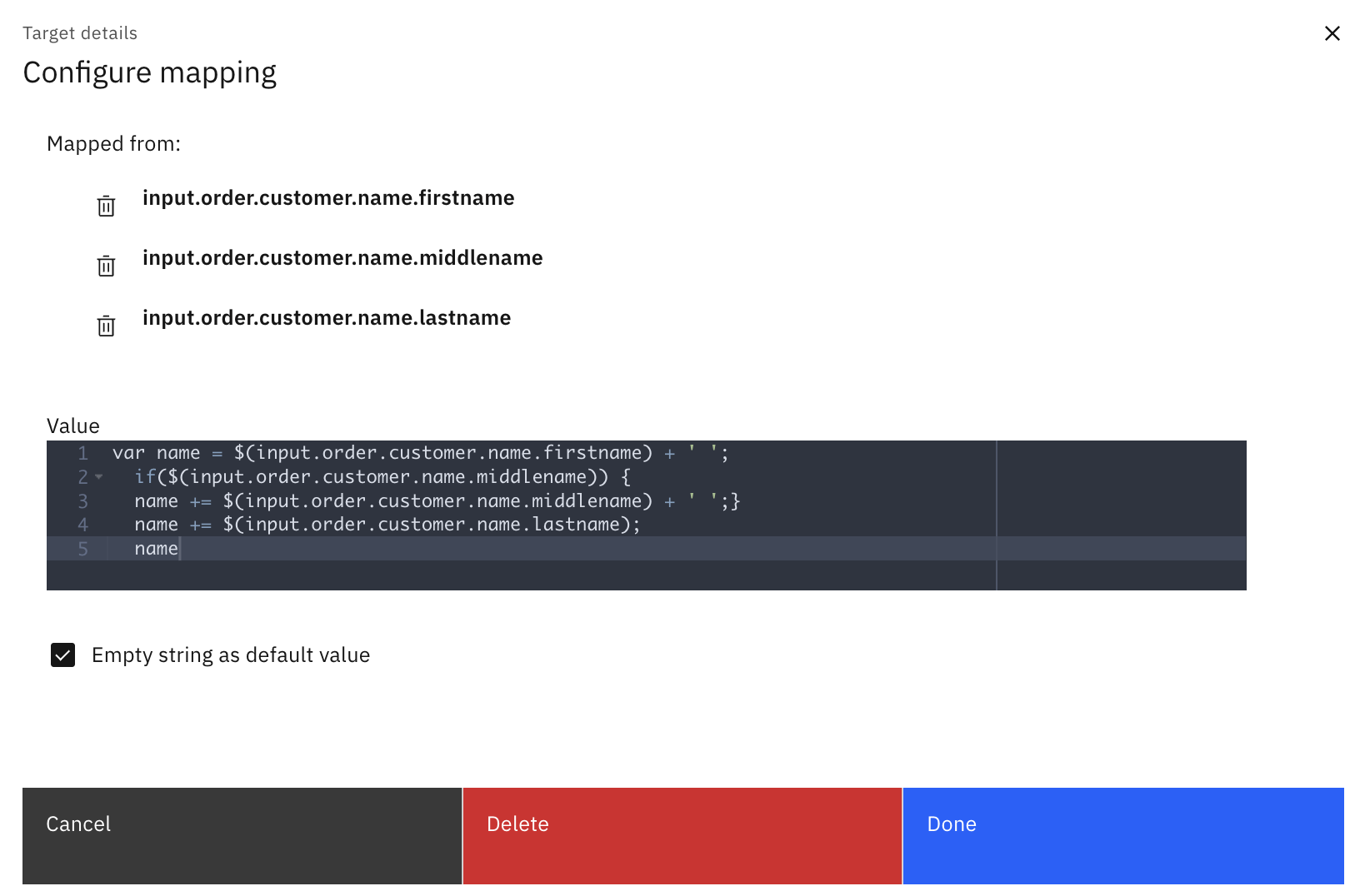 空字符串作为缺省值