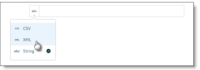 选择 XML 作为目标格式 选择 XML 作为目标格式