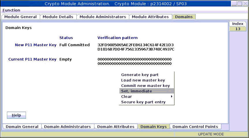 Crypto Module Administration - Set, immediate
