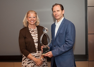 IBM Chairman, President and CEO Ginni Rometty presents the 2014 IBM Chairman's Environmental Award