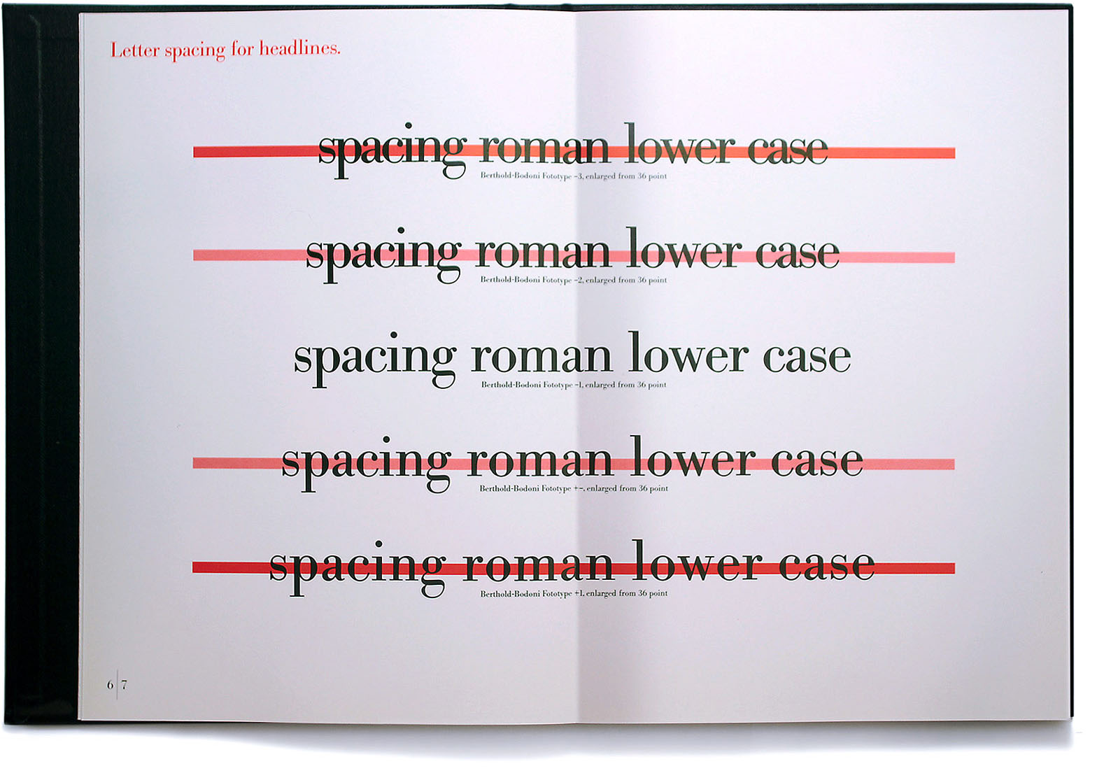 [↑] IBM Typeface Manual depicting Bodoni, design Karl Gerstner, 1990.