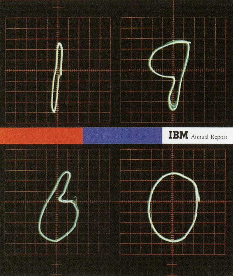 <a id='hybrid-serif'></a>[↑] IBM annual report cover, design Paul Rand, 1960.