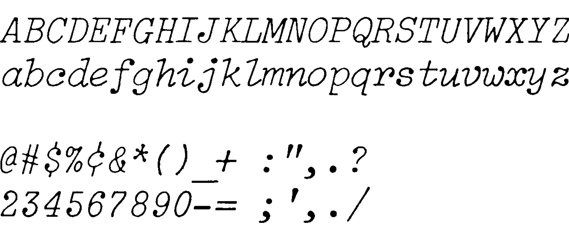 [↑] The unexpected and expressive tone of the Selectric typeface, <em>Italic 12</em> was a major influence in Plex Mono Italic.<br><br><br>