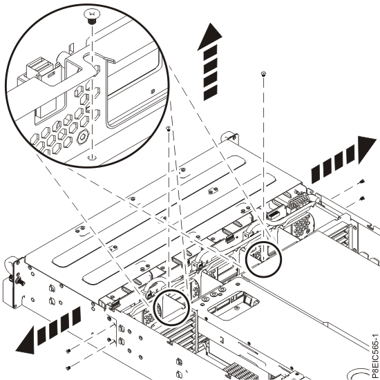 Removing the disk drive backplane screws