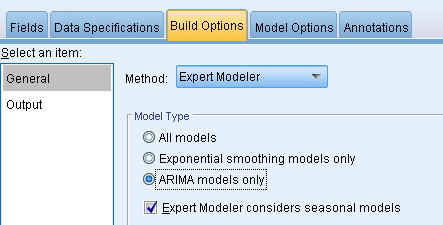 Choosing only ARIMA models