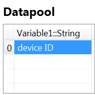 Adding a device ID in a datapool