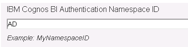 IBM Cognos BI Authentication Namespace ID