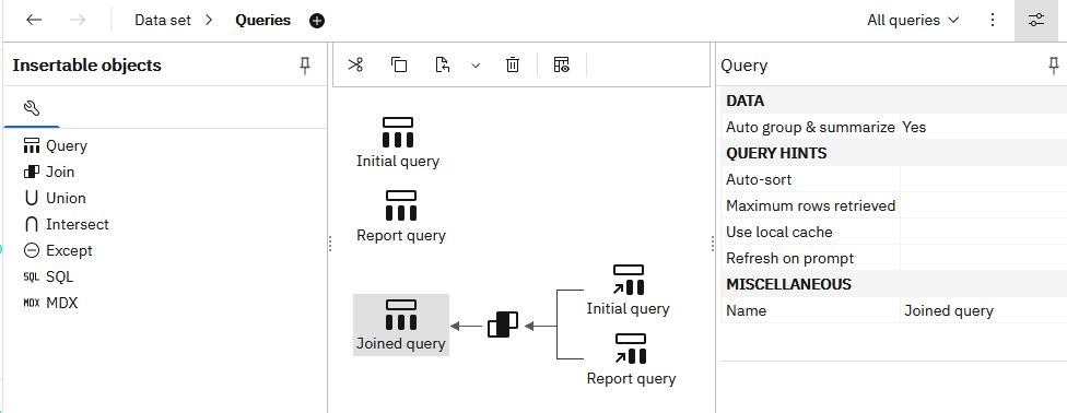 Example of copying report queries