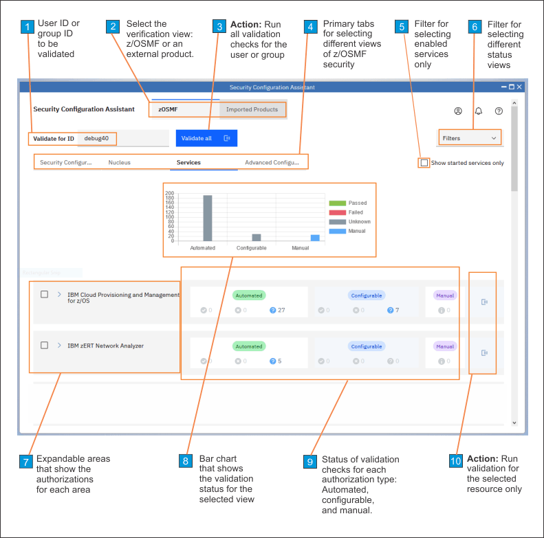 Security Configuration Assistant interface layout