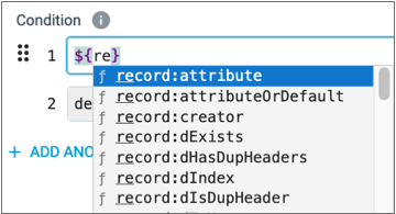 List of valid expression elements that start with "re"