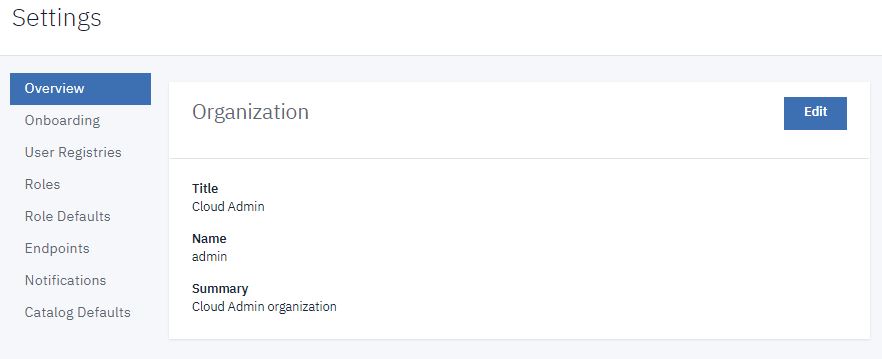 Catalog settings page