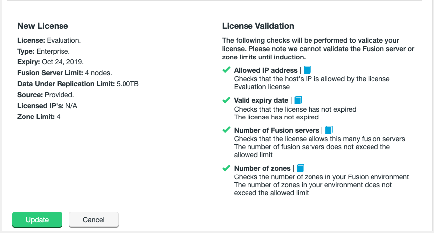 License Settings - validation