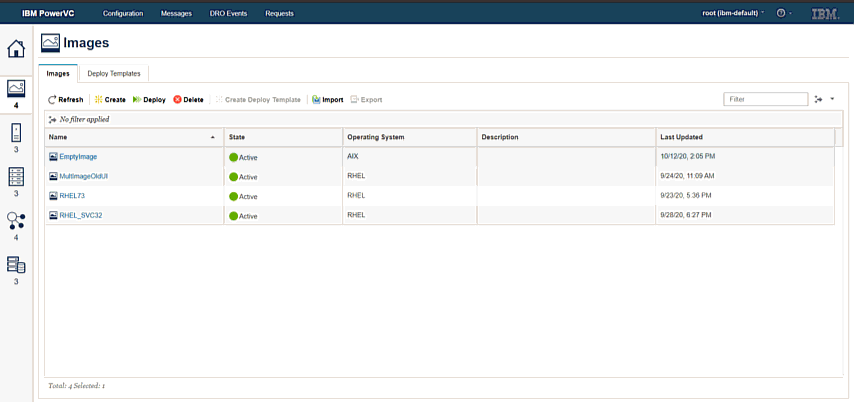 This image shows VM deploy option in PowerVC older UI.