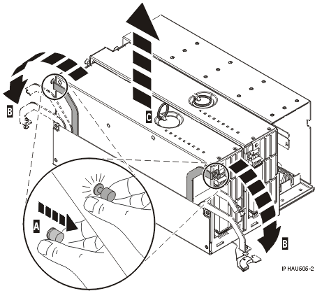 Graphic of removing the processor assembly from the backplane assembly.