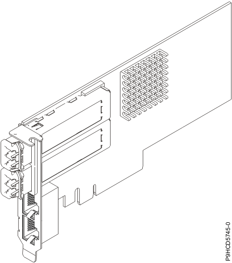 PCIe3 LP 4-port (2x10 Gb FCoE, 2x1 GbE) SFP+ low-profile adapter (FC EL38 and FC EN0J)