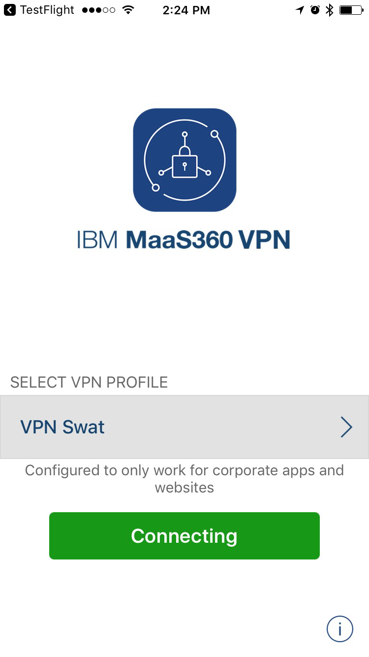 MaaS360 VPN app profile settings