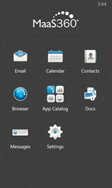 MaaS360 app contents screen