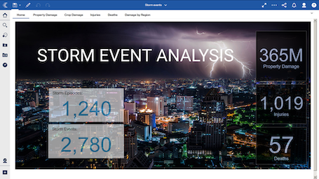 Storm events dashboard.