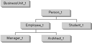 Type hierarchies (BusinessUnit_t and Person)