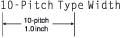 This picture shows type size in pitch. In the example, 10-pitch is equal to 1 inch.