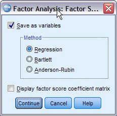 Factor Scores dialog box