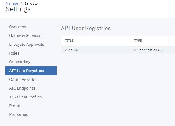 API reg list