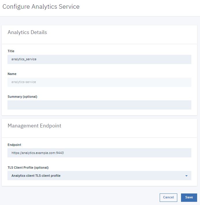 Configure analytics service