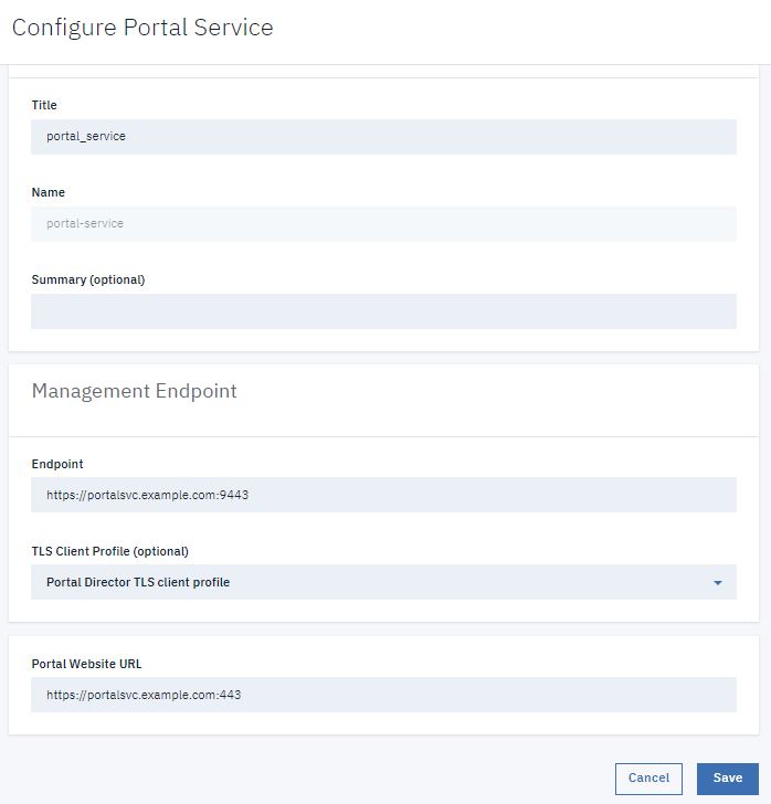 Configure portal service