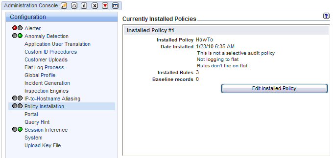 Currently Installed Policies 01
