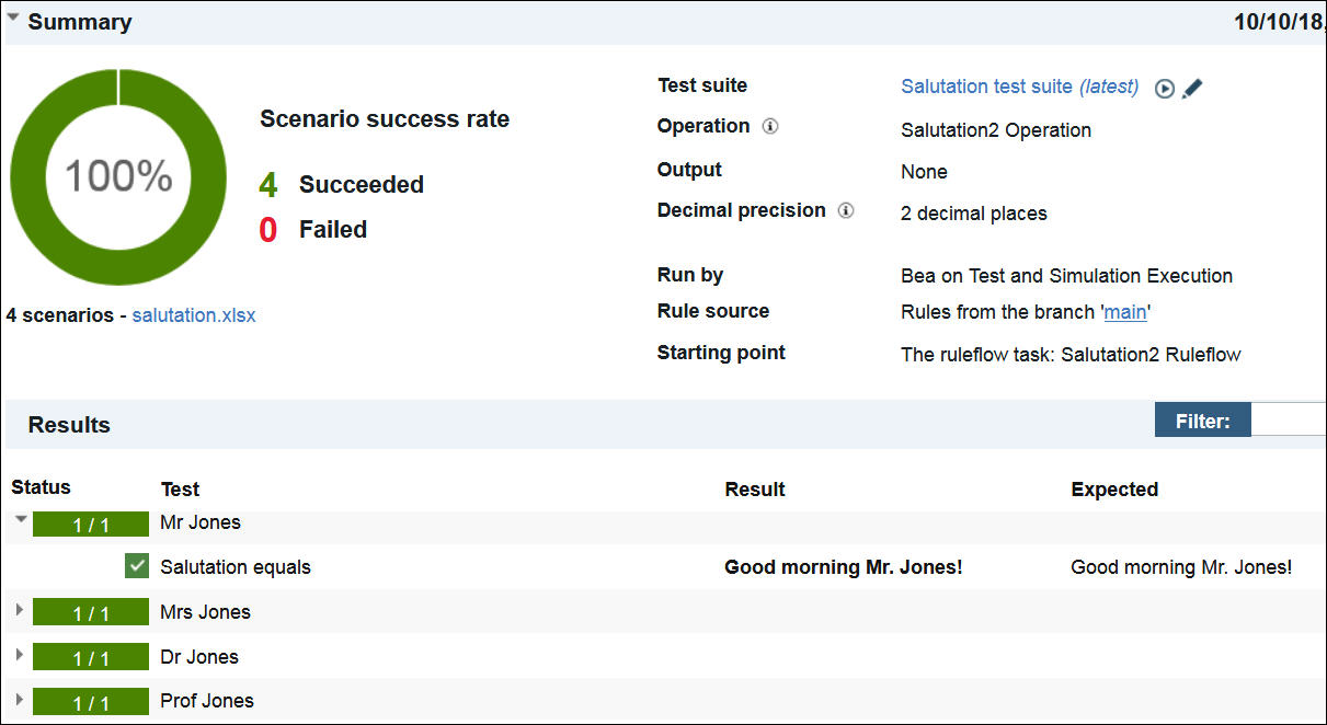 Image shows the test report showing all successful.
