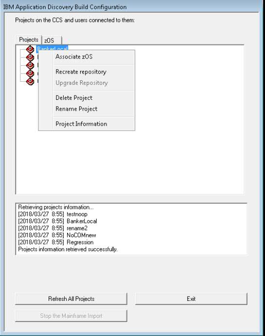 This image shows the IBM Application Discovery Build Configuration window.