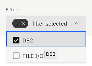 Figure shows the drop-down box of Filters.