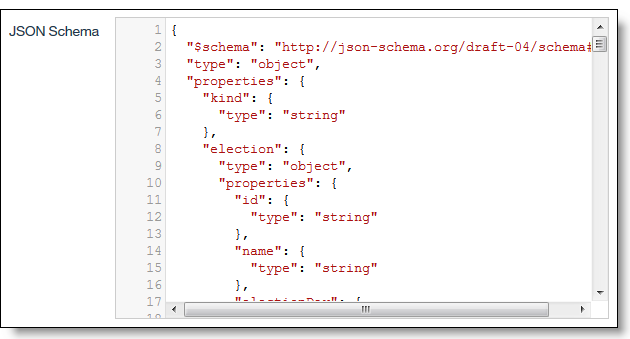 JSON schema generated from the example JSON JSON schema generated from the example JSON