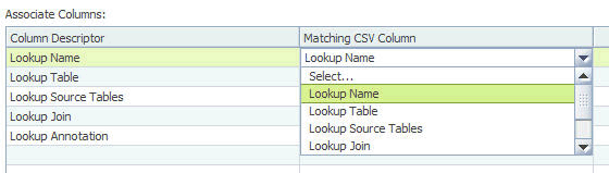 Import .csv: Selecting lookups and lookup headers