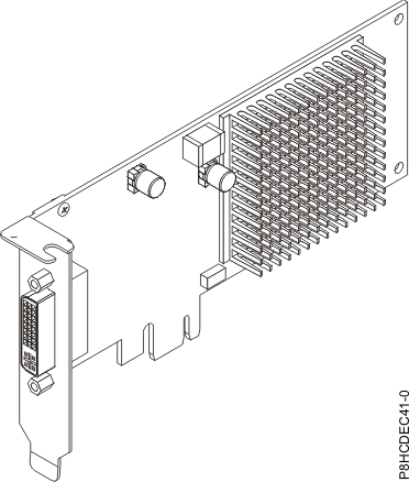 PCIe2 LP 3D グラフィックス・アダプターの図。