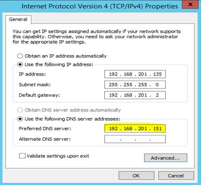 IP Settings Client Server