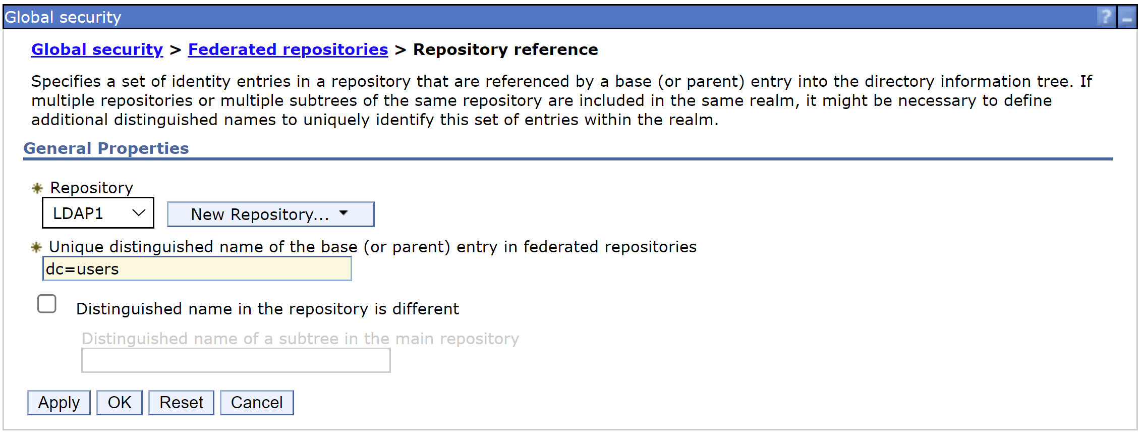 Add LDAP to Federated Repository