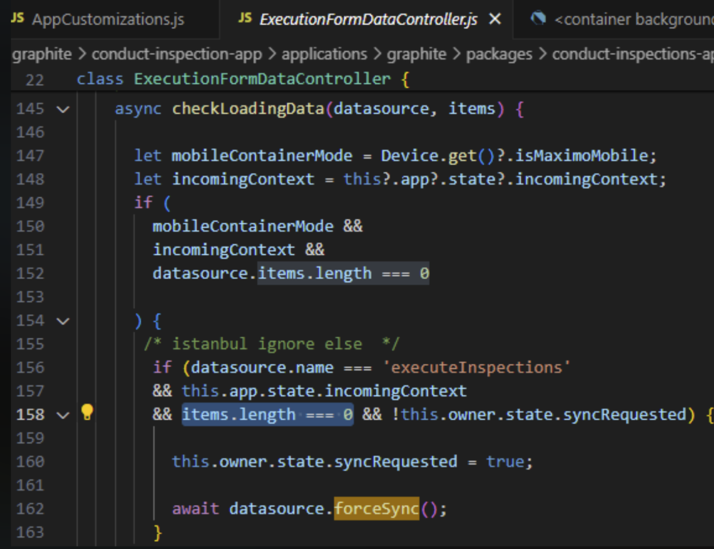 ExecutioFormDataController.js sample code