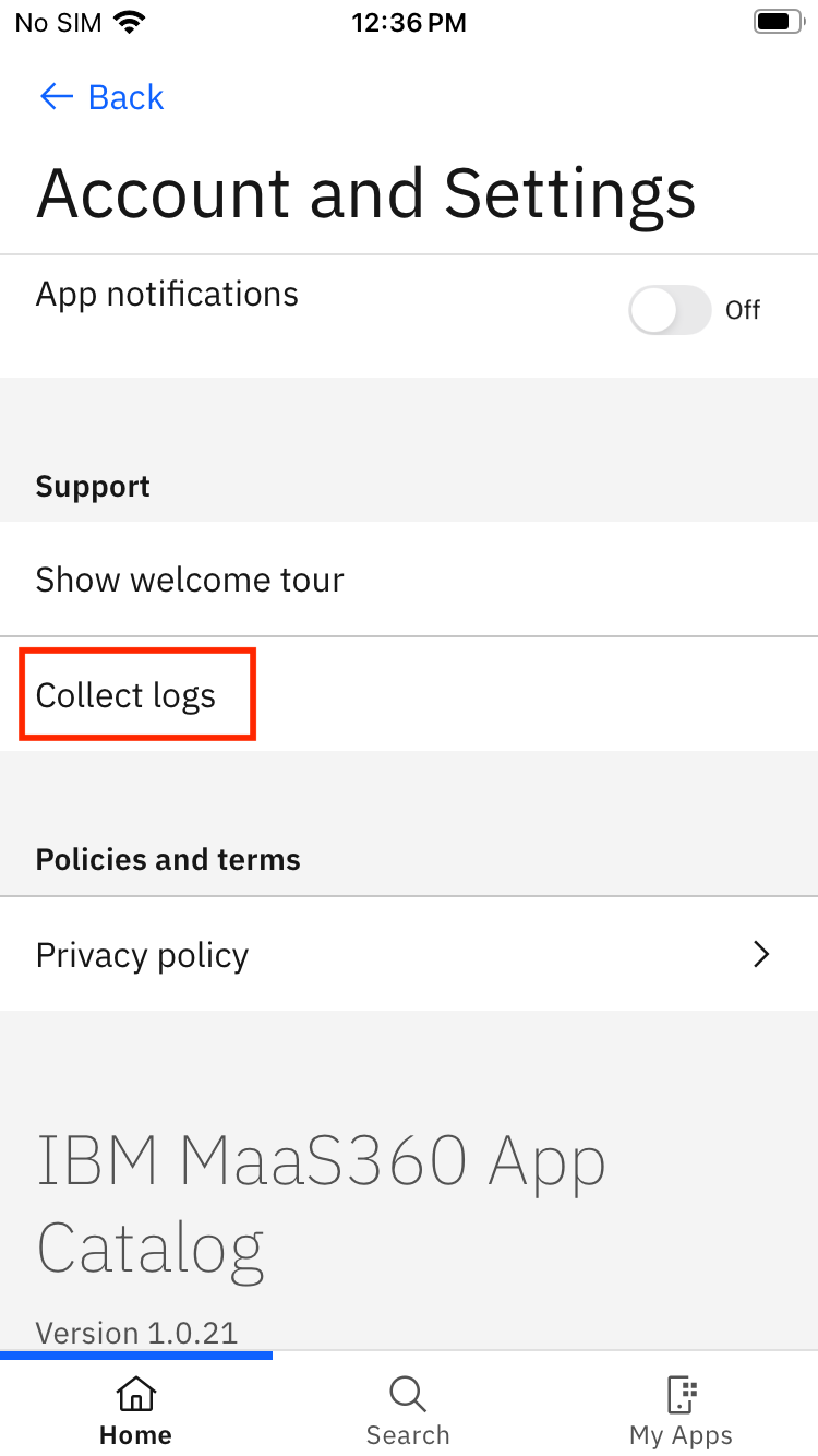 How to collect MaaS360 logs on iOS